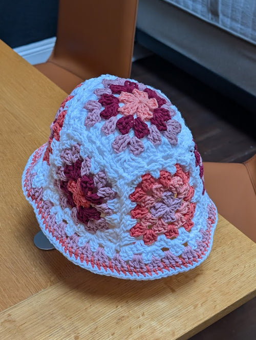 Crocheted Lesbian Pride Bucket Hat - perfect for pride!