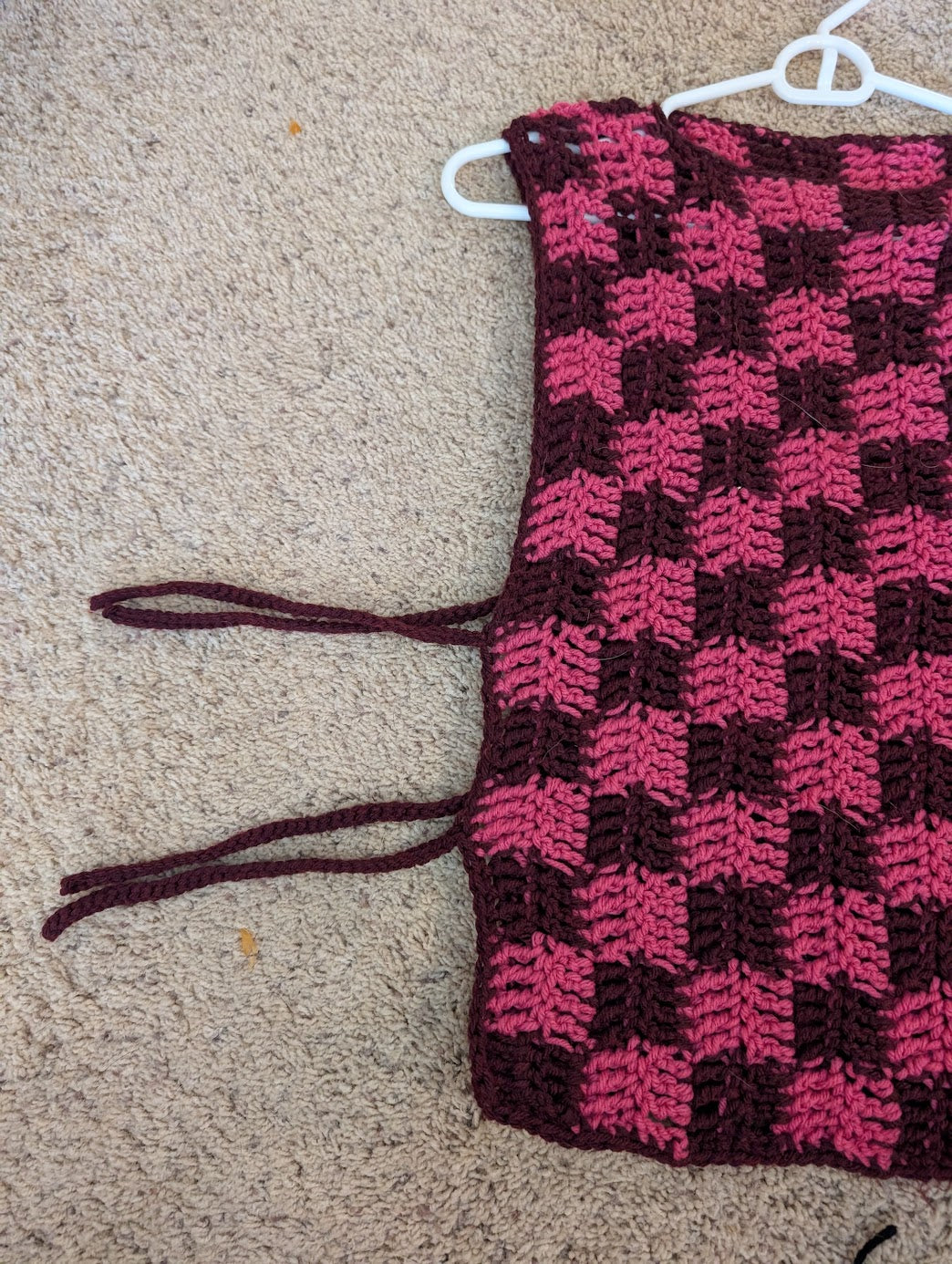 Checkered Treble Maker Top Crochet PATTERN - CamCrochetsThings Original Crochet Pattern